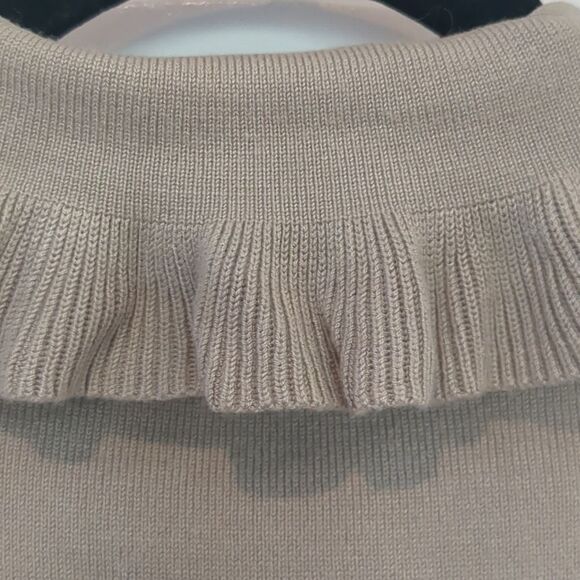 LINDA MATTHEWS Cardigan Med Gray Shrug Open Ruffled is Cap Sleeves - Picture 5 of 8